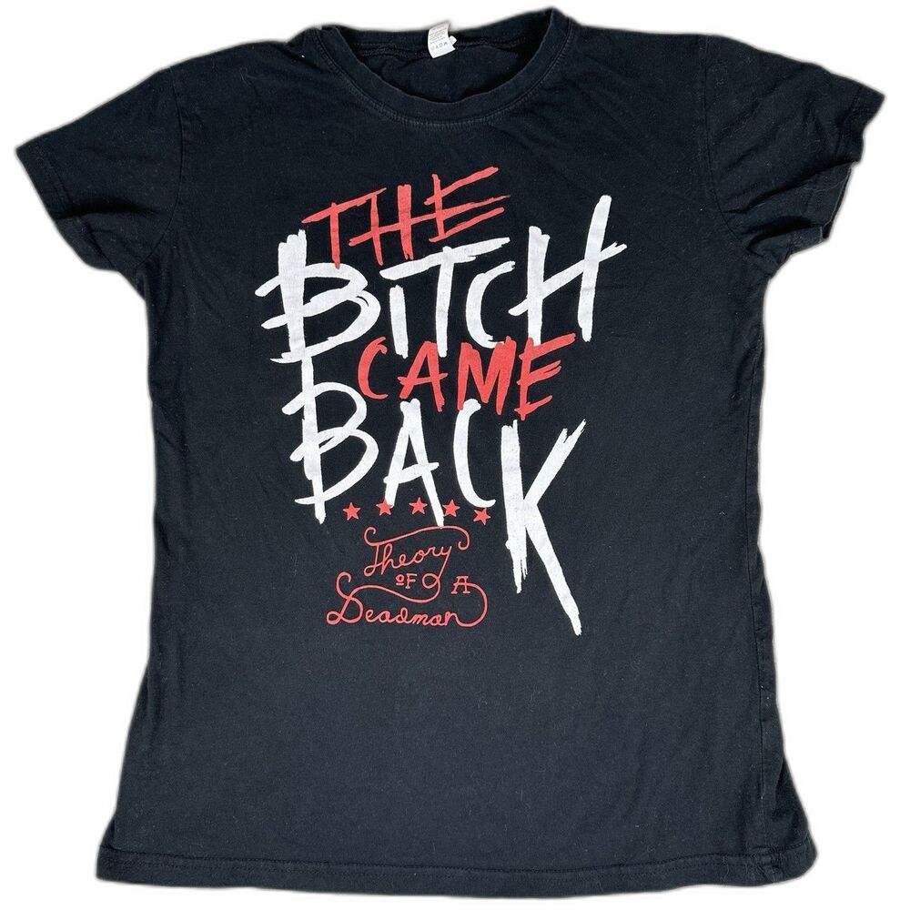 Rare Theory of a Deadman Band Tee Juniors 2XL B*tch Came Back Merch Shirt Cap